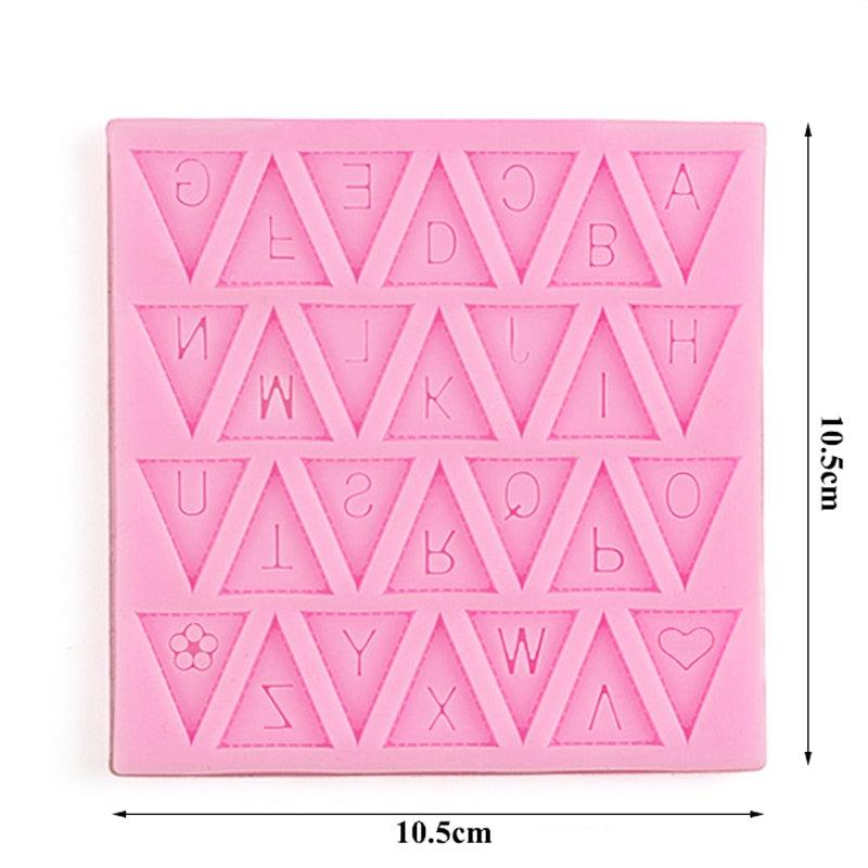 Letters Mold Triangle Alphabet Silicone Baking Mould Cupcake Decorating Tool Fondant Candy Chocolate Gumpaste Nonstick Letters Mold Triangle Alphabet Silicone Baking Mould Cupcake Decorating Tool Stevvex