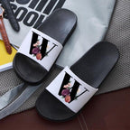Letters Printed Women Slippers Summer Sandals Non-Slip Flat Beach Shoes Bathroom Flip Flop Slipper Comfort Slides Beach Pool Gym House Slipper Outdoor Fashion Non Slip Flat Sandals Stevvex