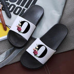 Letters Printed Women Slippers Summer Sandals Non-Slip Flat Beach Shoes Bathroom Flip Flop Slipper Comfort Slides Beach Pool Gym House Slipper Outdoor Fashion Non Slip Flat Sandals Stevvex