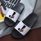 Letters Printed Women Slippers Summer Sandals Non-Slip Flat Beach Shoes Bathroom Flip Flop Slipper Comfort Slides Beach Pool Gym House Slipper Outdoor Fashion Non Slip Flat Sandals Stevvex