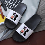 Letters Printed Women Slippers Summer Sandals Non-Slip Flat Beach Shoes Bathroom Flip Flop Slipper Comfort Slides Beach Pool Gym House Slipper Outdoor Fashion Non Slip Flat Sandals Stevvex