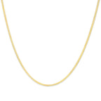 Unisex Solid 14K Gold 2.8mm Imperial Herringbone Chain Necklace Pi-Mart