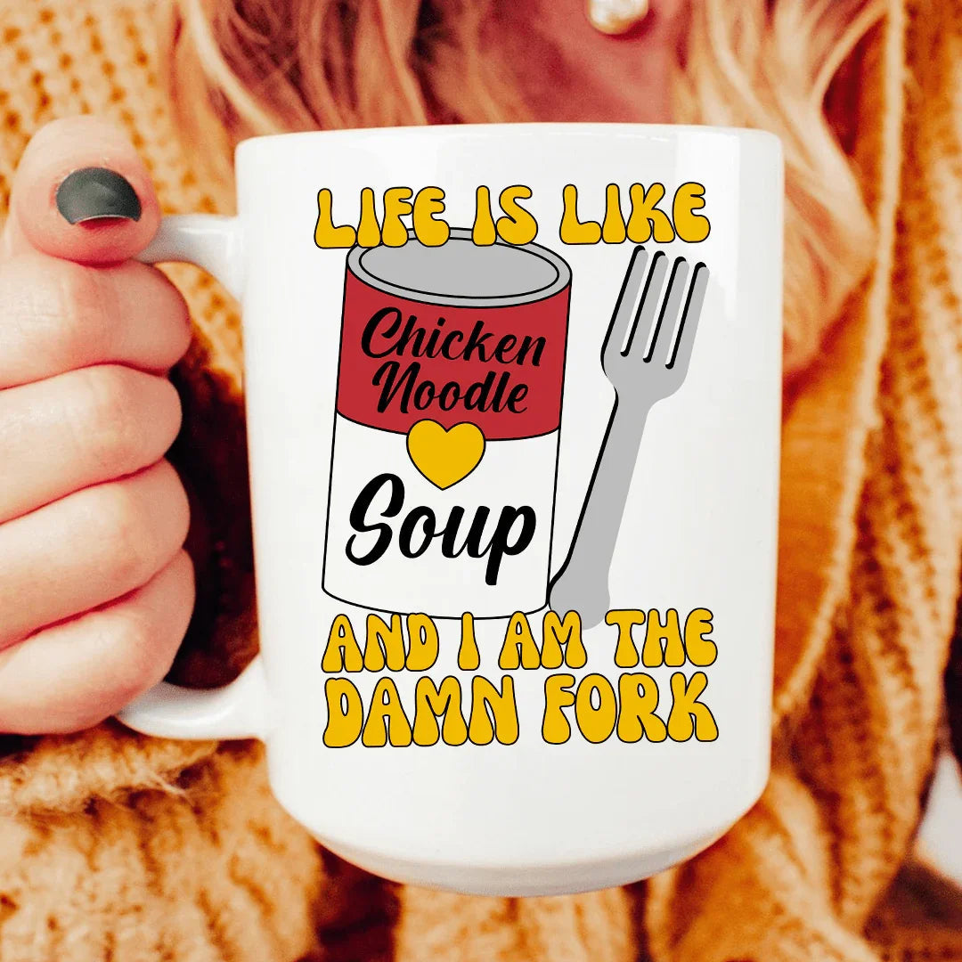 Life Is Soup Mug 15 oz Peachy Sunday