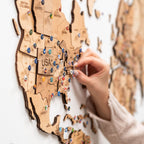 3D Wooden World Map Gold Enjoy The Wood