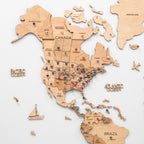 3D Wooden World Map Gold Enjoy The Wood