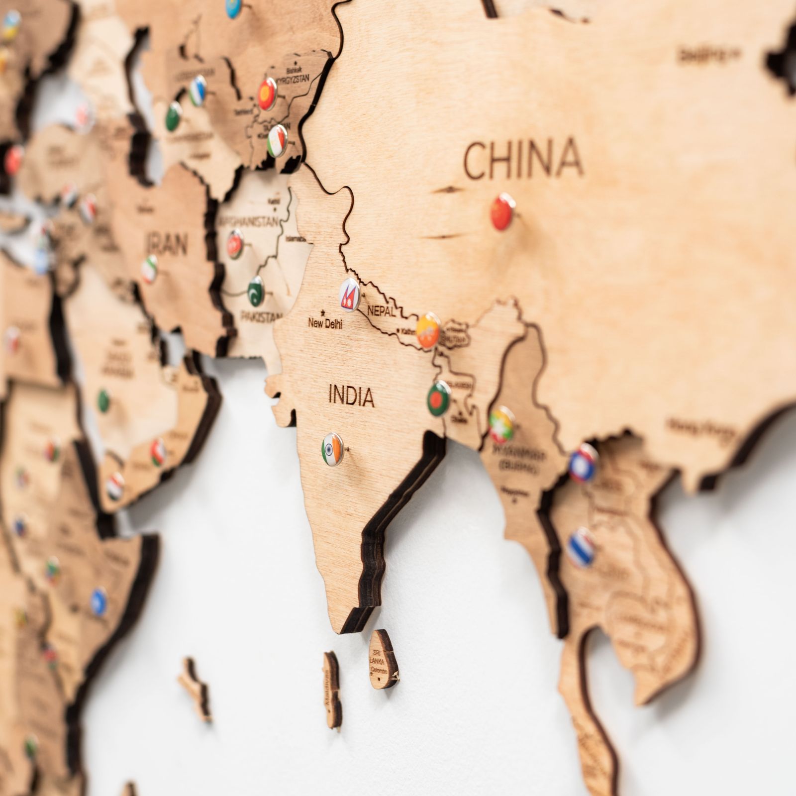 3D Wooden World Map Gold Enjoy The Wood