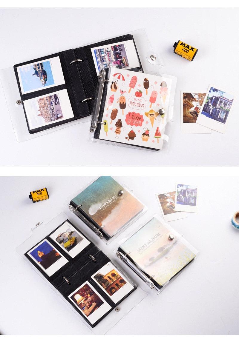Light and Shadow Series Photo Album Ticket Storage Postcard 3 Inch memory 100 Pockets for Fujifilm Mini Film Paper Baby Family Scrapbook Albums DIY Memorable Gifts For Loved Ones Stevvex