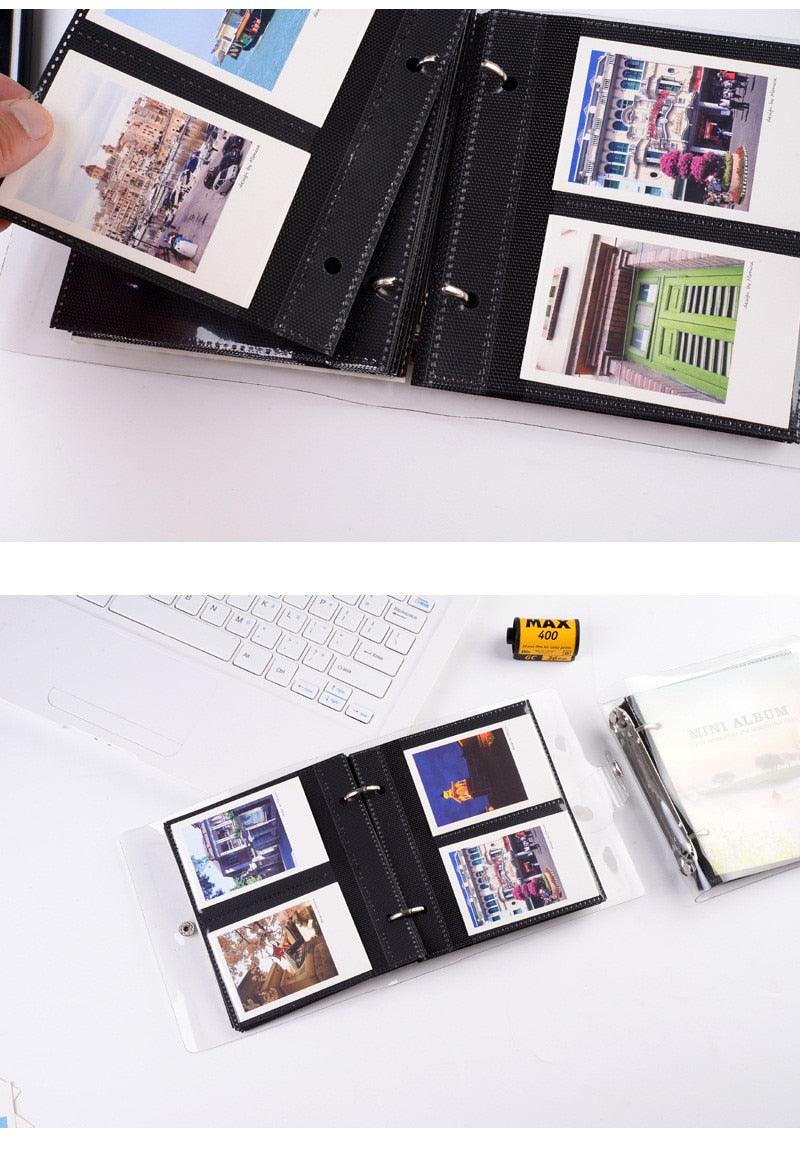 Light and Shadow Series Photo Album Ticket Storage Postcard 3 Inch memory 100 Pockets for Fujifilm Mini Film Paper Baby Family Scrapbook Albums DIY Memorable Gifts For Loved Ones Stevvex