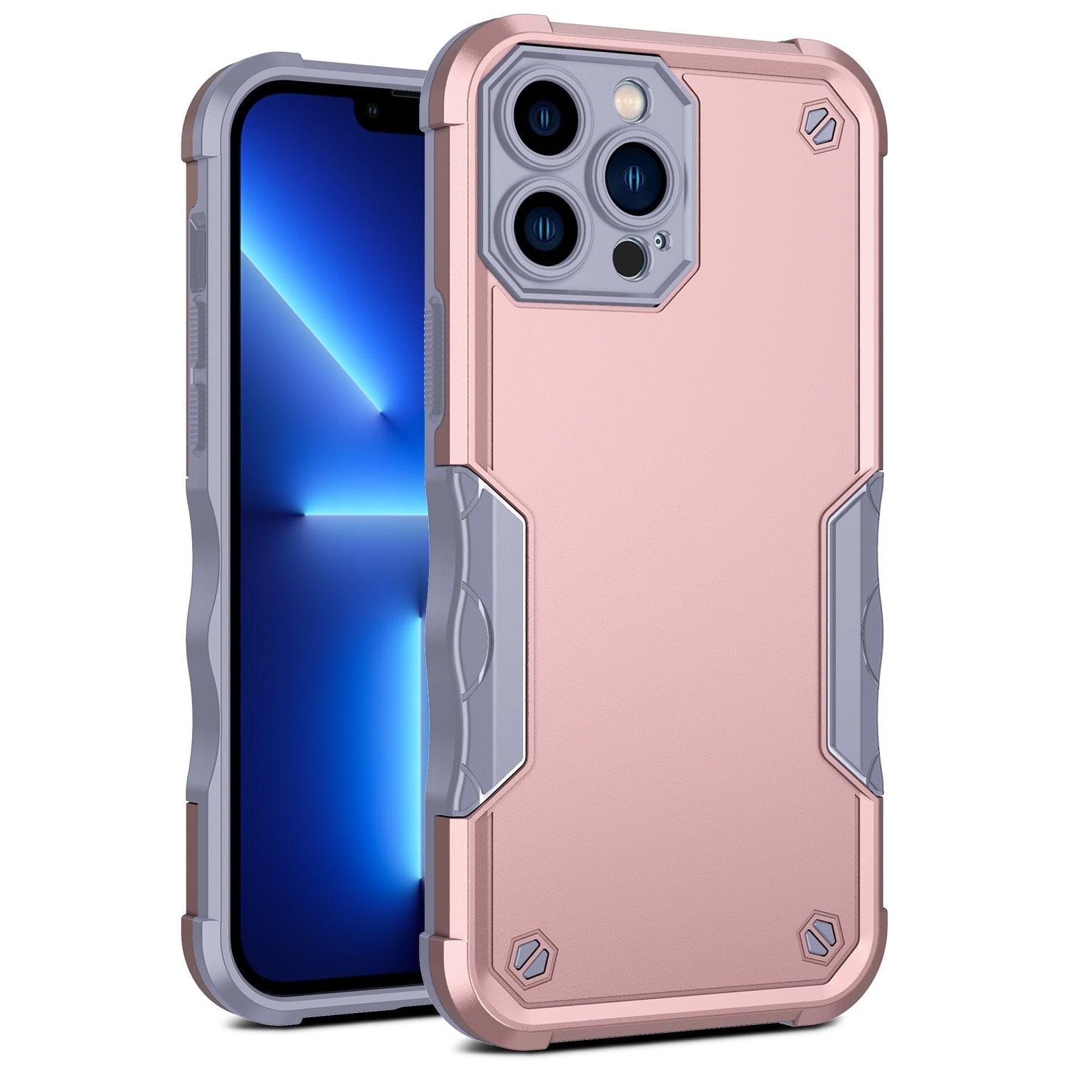 Light-Armor Shockproof Case For iPhone 14 Pro Max 13 Pro Max Mini 12 Max Cover Ultra-thin Mobile Case Ultra Slim Soft Silicone Cover iphone Case Compatible with iPhone 12 Pro Case Stevvex