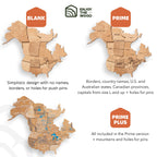 3D Wooden World Map Gold Enjoy The Wood