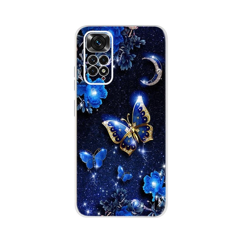 Light Luminous Case for Redmi Case Phone Cover in Soft and Hard PC Shockproof Anti-Scratch Case For Xiaomi Redmi Note 11 Case Redmi Note 11S Cover Luxury Cat Butterfly Soft Silicone Full Bumper For Xiaomi Redmi Note11 S Case Stevvex