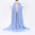 Light Soft Fashion Solid Scarf Crinkle Cotton Linen Wrap Shawl Hijab Muslim Woman Shawls Turban Islamic Clothing Head Wrap For Women