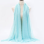 Light Soft Fashion Solid Scarf Crinkle Cotton Linen Wrap Shawl Hijab Muslim Woman Shawls Turban Islamic Clothing Head Wrap For Women
