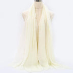 Light Soft Fashion Solid Scarf Crinkle Cotton Linen Wrap Shawl Hijab Muslim Woman Shawls Turban Islamic Clothing Head Wrap For Women