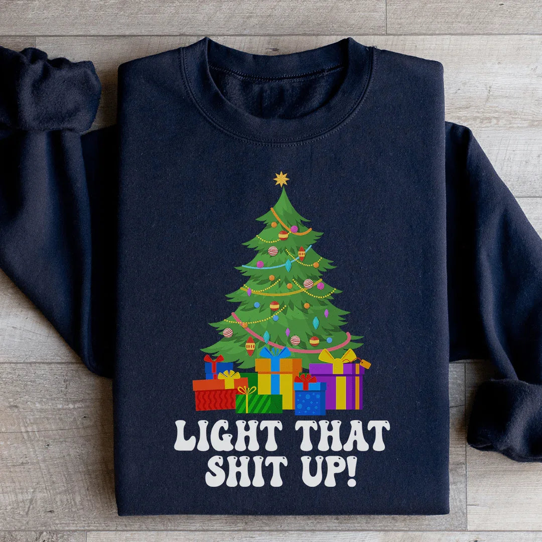 Light That Up Christmas Tree Sweatshirt Peachy Sunday
