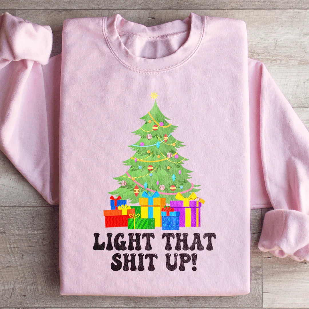 Light That Up Christmas Tree Sweatshirt Peachy Sunday
