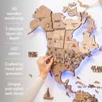 3D LED Wooden World Map 3.0 Terra - SJB-DIAMOND ELITES