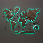 3D LED Wooden World Map 3.0 Terra - SJB-DIAMOND ELITES