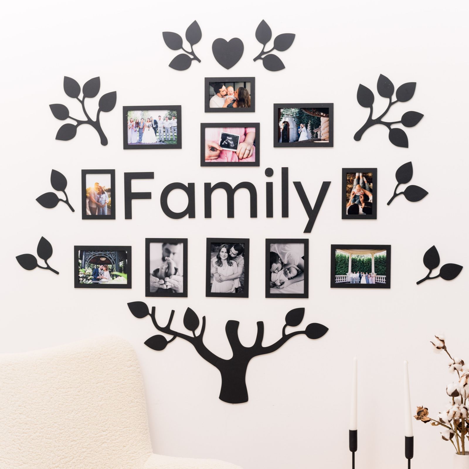 Wooden Led Family Tree - Black Ember - SJB-DIAMOND ELITES