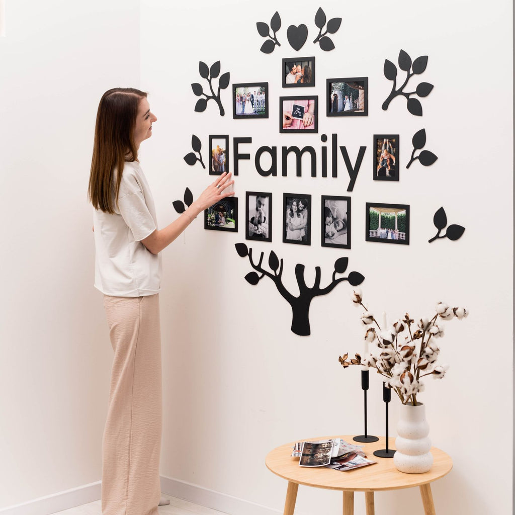 Wooden Led Family Tree - Black Ember - SJB-DIAMOND ELITES