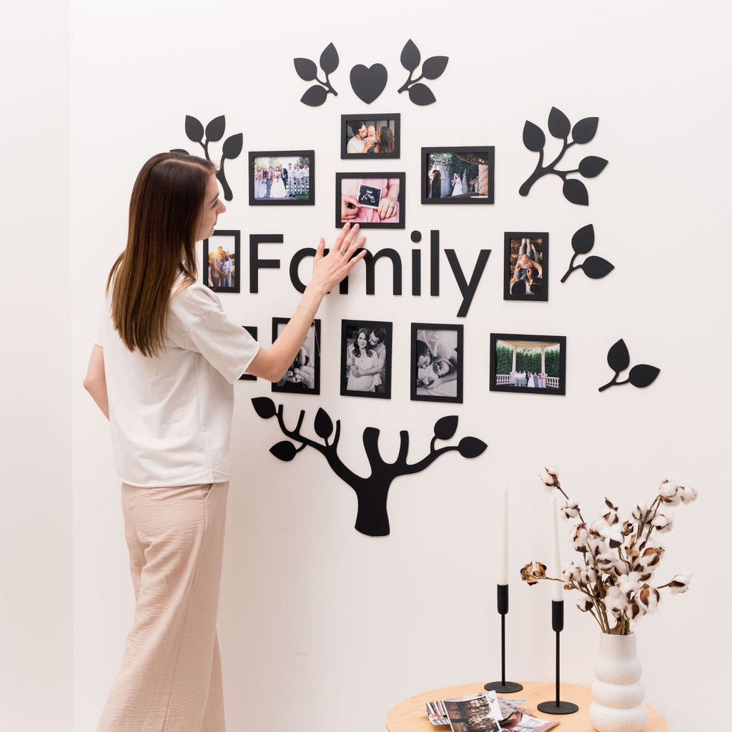 Wooden Led Family Tree - Black Ember - SJB-DIAMOND ELITES