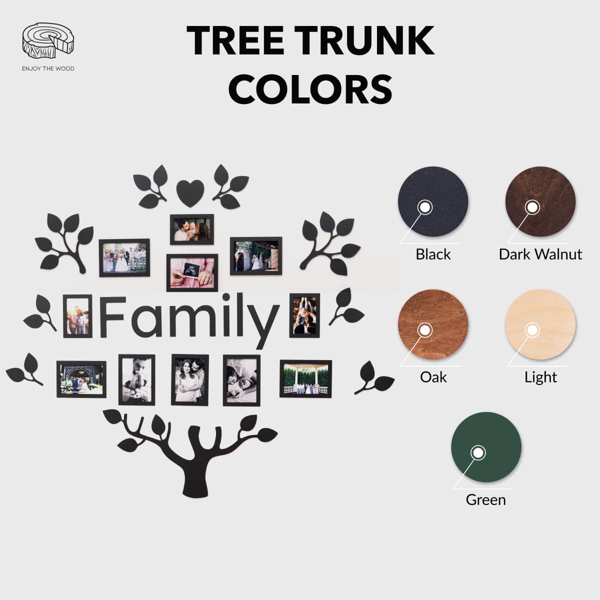 Wooden Led Family Tree - Black Ember - SJB-DIAMOND ELITES