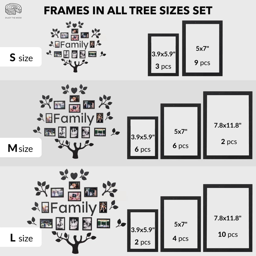Wooden Led Family Tree - Black Ember - SJB-DIAMOND ELITES