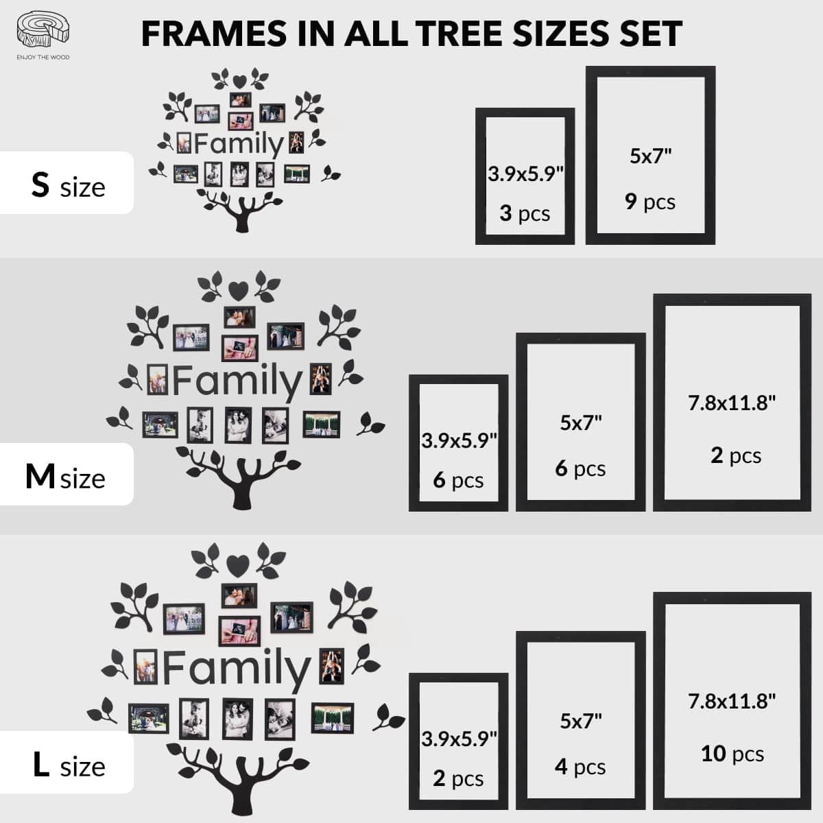 Wooden Led Family Tree - Black Ember - SJB-DIAMOND ELITES