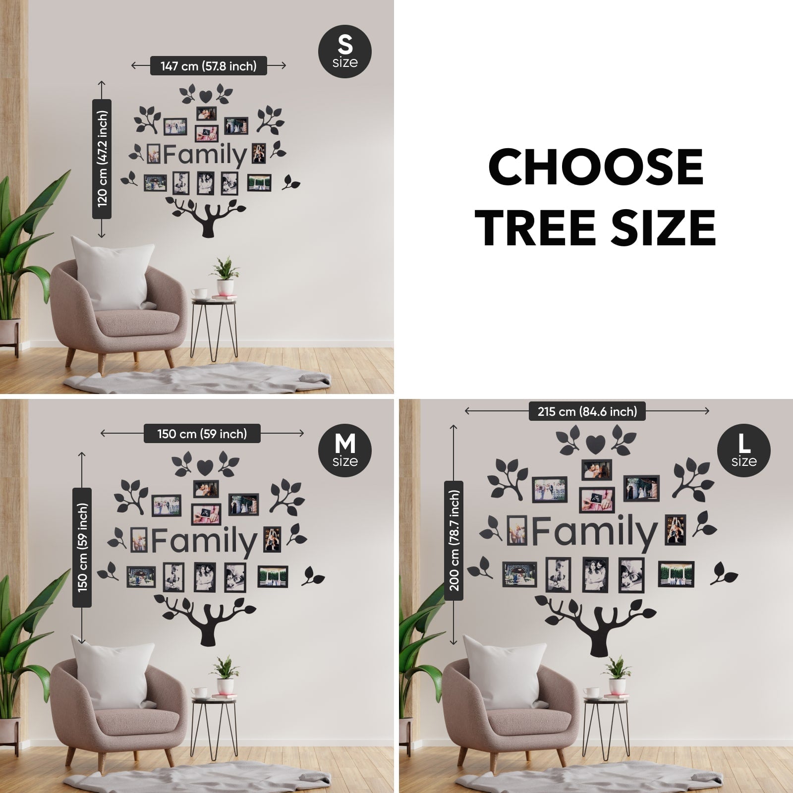 Wooden Led Family Tree - Black Ember - SJB-DIAMOND ELITES