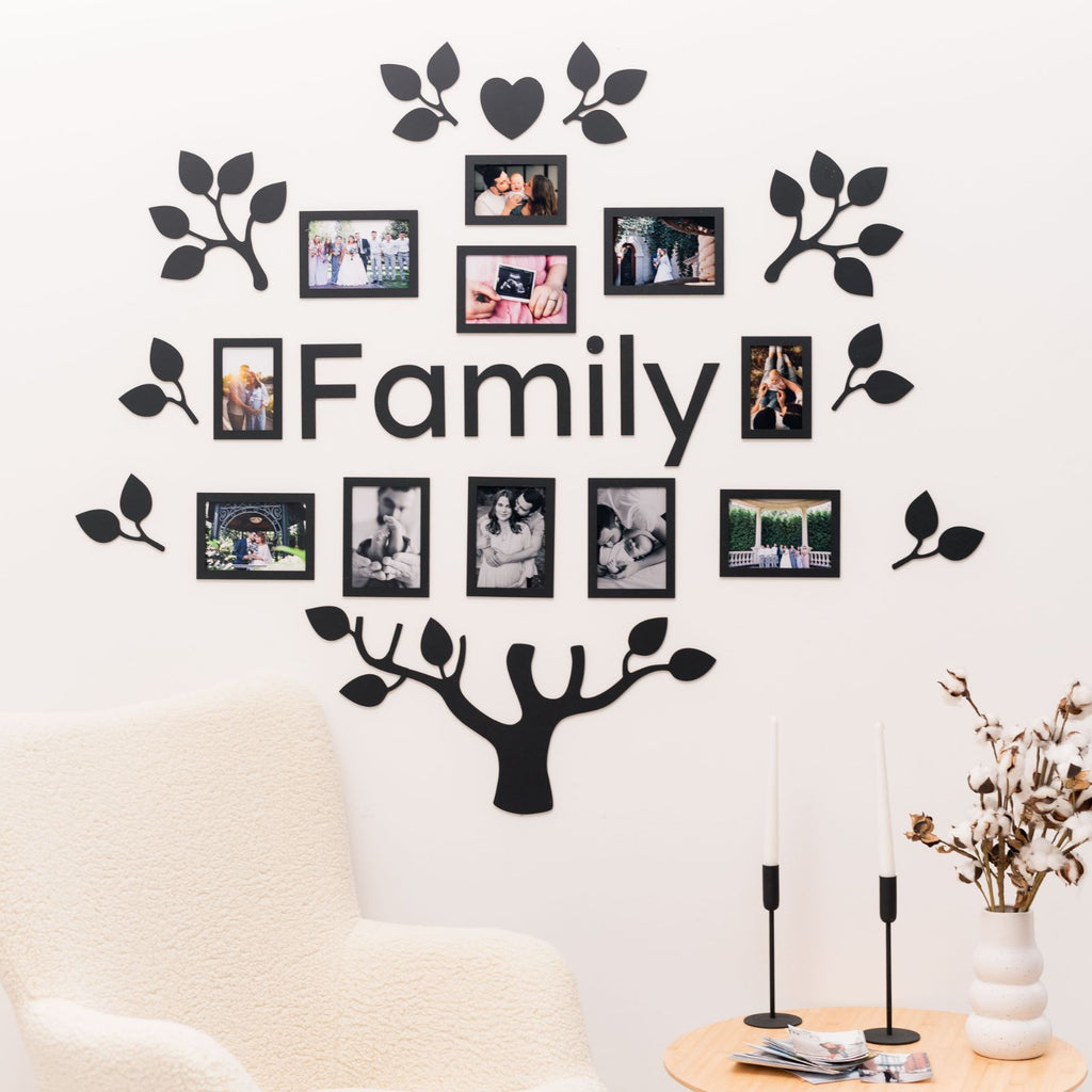 Wooden Led Family Tree - Black Ember - SJB-DIAMOND ELITES