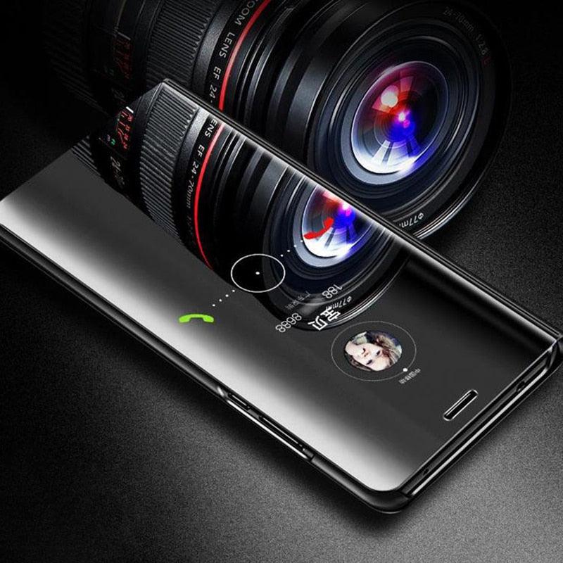 Lightweight Anti Peeping Magnetic Double-Sided Privacy Clear Back Metal Bumper Anti-Spy Phone Cases Cover for iPhone iPhone Smart Mirror Flip Case For iPhone 13 12 11 Pro XS Max XR Magnetic Stand Cover Stevvex