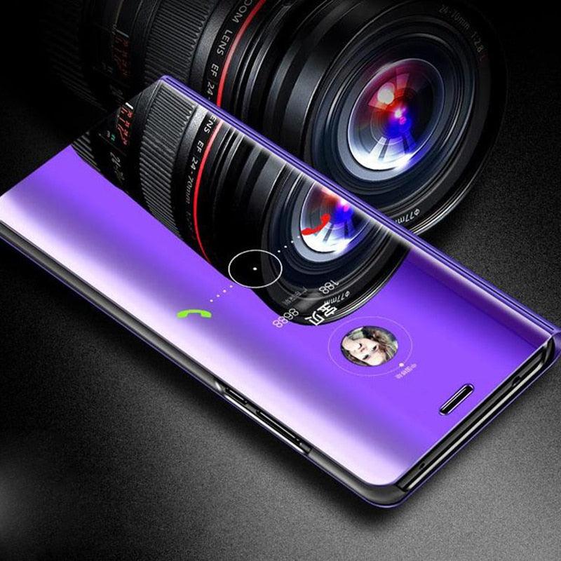 Lightweight Anti Peeping Magnetic Double-Sided Privacy Clear Back Metal Bumper Anti-Spy Phone Cases Cover for iPhone iPhone Smart Mirror Flip Case For iPhone 13 12 11 Pro XS Max XR Magnetic Stand Cover Stevvex