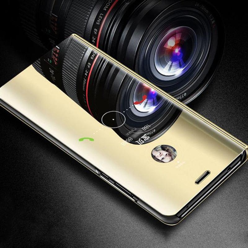 Lightweight Anti Peeping Magnetic Double-Sided Privacy Clear Back Metal Bumper Anti-Spy Phone Cases Cover for iPhone iPhone Smart Mirror Flip Case For iPhone 13 12 11 Pro XS Max XR Magnetic Stand Cover Stevvex