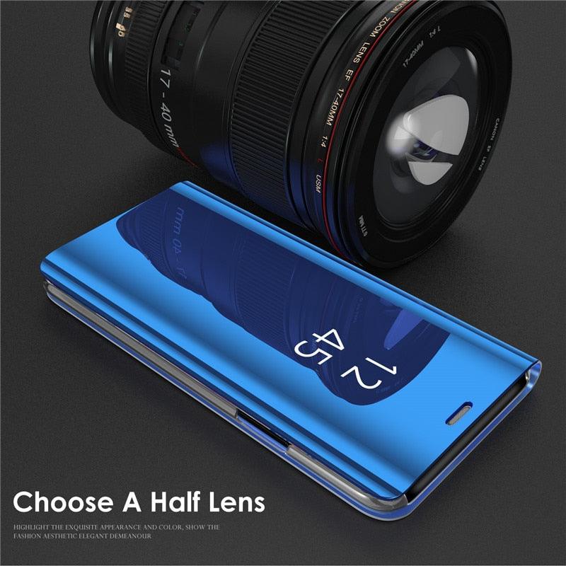 Lightweight Anti Peeping Magnetic Double-Sided Privacy Clear Back Metal Bumper Anti-Spy Phone Cases Cover for iPhone iPhone Smart Mirror Flip Case For iPhone 13 12 11 Pro XS Max XR Magnetic Stand Cover Stevvex