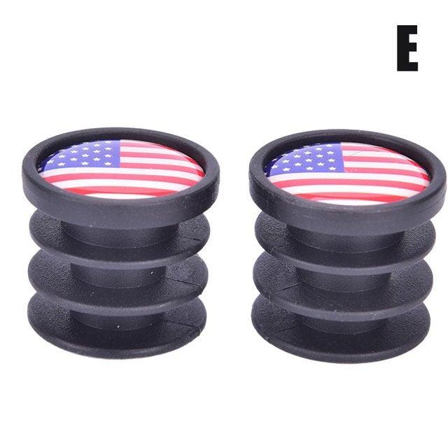 Lightweight Mini Bicycle National Flag Handlebar End Plugs For Mountain Road Bike Bicycle Grips Parts Protective Cover Handlebar Bar End Plugs Plastic Bike Handlebar End Caps For Road Bike Most Bicycle Stevvex