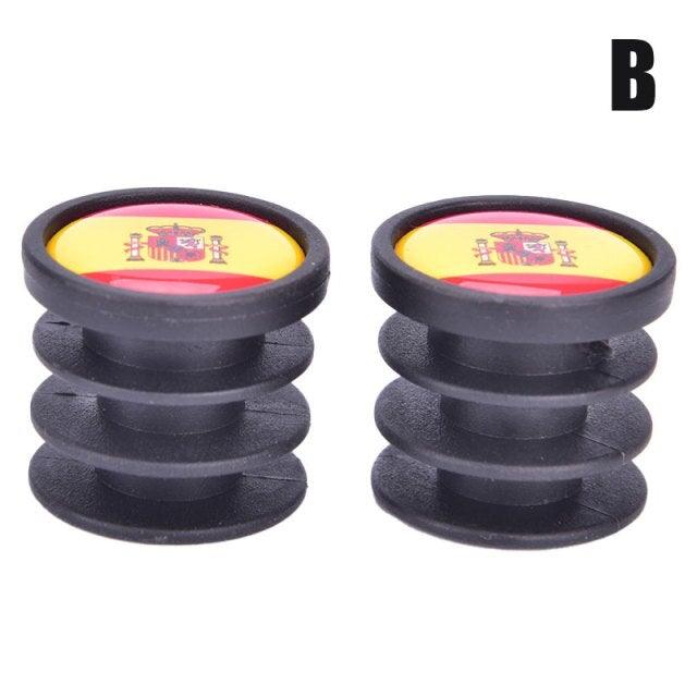 Lightweight Mini Bicycle National Flag Handlebar End Plugs For Mountain Road Bike Bicycle Grips Parts Protective Cover Handlebar Bar End Plugs Plastic Bike Handlebar End Caps For Road Bike Most Bicycle Stevvex