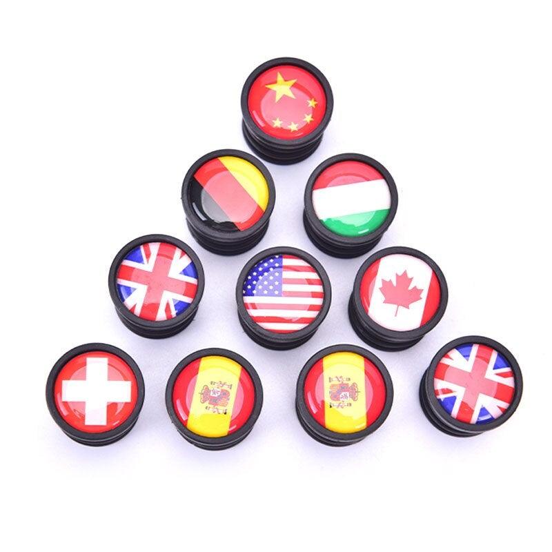 Lightweight Mini Bicycle National Flag Handlebar End Plugs For Mountain Road Bike Bicycle Grips Parts Protective Cover Handlebar Bar End Plugs Plastic Bike Handlebar End Caps For Road Bike Most Bicycle Stevvex