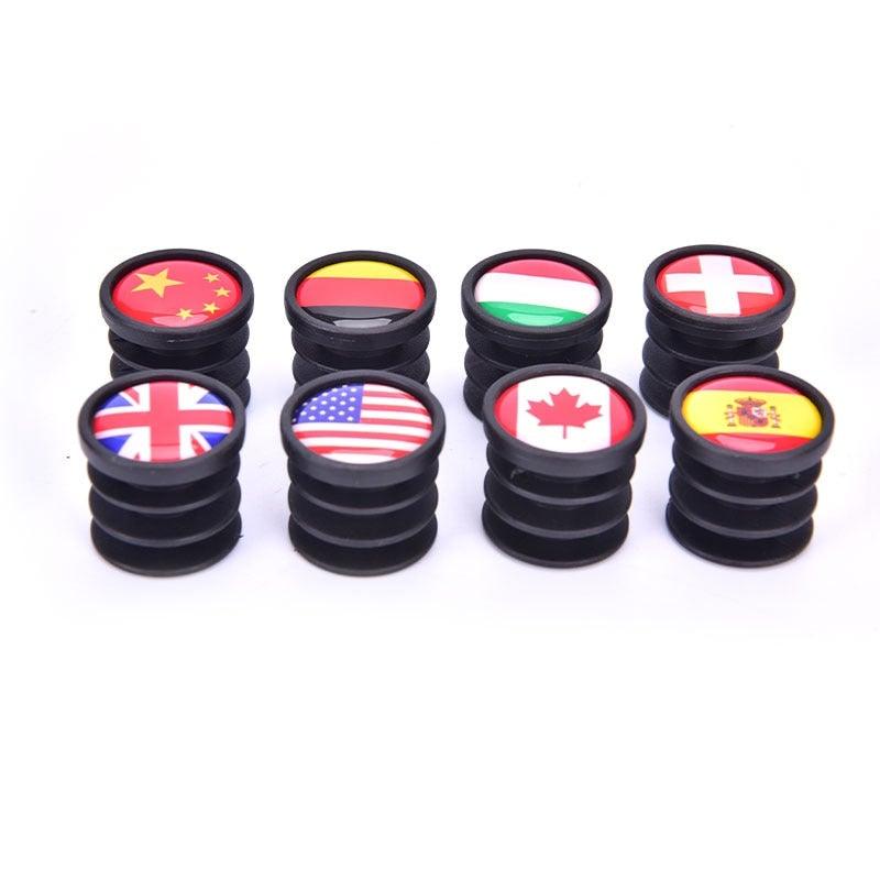 Lightweight Mini Bicycle National Flag Handlebar End Plugs For Mountain Road Bike Bicycle Grips Parts Protective Cover Handlebar Bar End Plugs Plastic Bike Handlebar End Caps For Road Bike Most Bicycle Stevvex