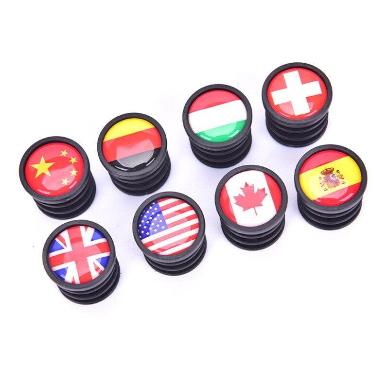 Lightweight Mini Bicycle National Flag Handlebar End Plugs For Mountain Road Bike Bicycle Grips Parts Protective Cover Handlebar Bar End Plugs Plastic Bike Handlebar End Caps For Road Bike Most Bicycle Stevvex