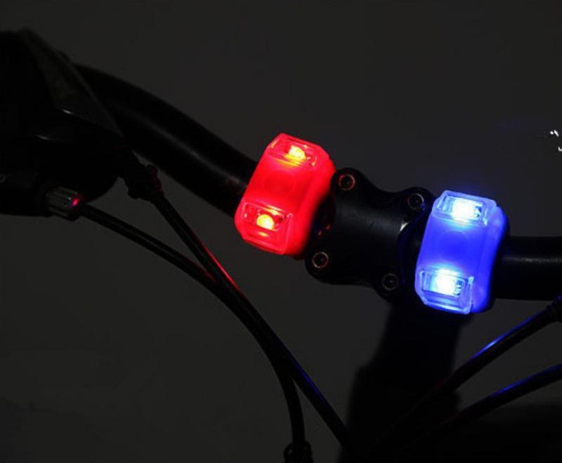 Lightweight Mini LED Silicone Bicycle Front Rear Light Waterproof Mountain Road Bike Cycling Headlight Tail Warning Lamp Silicone LED Bike Light Bike Headlight And Taillight Multi-Purpose Waterproof Bike Light For Cycling Stevvex