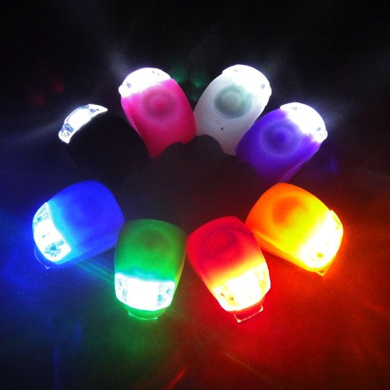 Lightweight Mini LED Silicone Bicycle Front Rear Light Waterproof Mountain Road Bike Cycling Headlight Tail Warning Lamp Silicone LED Bike Light Bike Headlight And Taillight Multi-Purpose Waterproof Bike Light For Cycling Stevvex