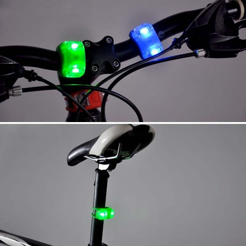 Lightweight Mini LED Silicone Bicycle Front Rear Light Waterproof Mountain Road Bike Cycling Headlight Tail Warning Lamp Silicone LED Bike Light Bike Headlight And Taillight Multi-Purpose Waterproof Bike Light For Cycling Stevvex