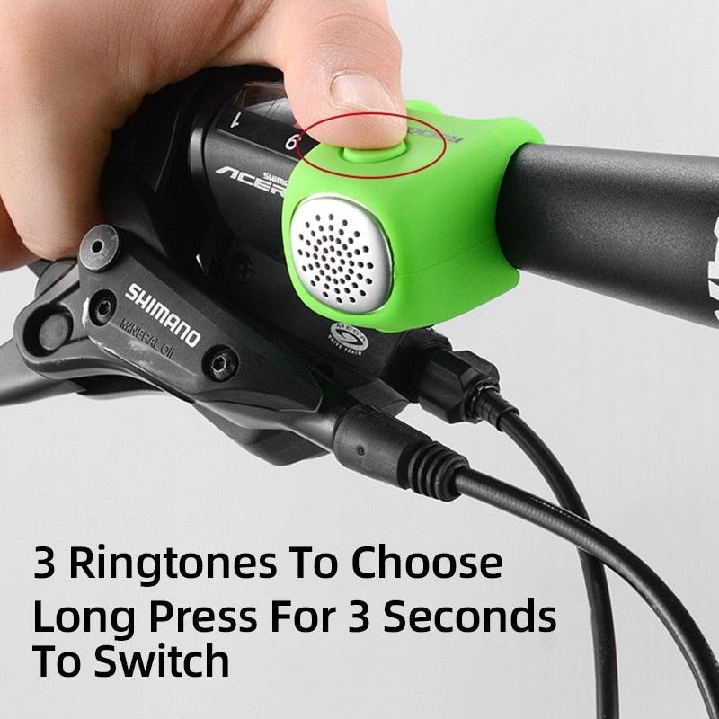 Lightweight Portable Bicycle Bell Electric Horn Mountain Bike Bell Accessories 90dB Cycling Handlebar Silica Gel Shell Electric Cycling Bells Water Resistant Cycling Bells Horn Loud Bicycle Horns Bicycle Accessories Stevvex