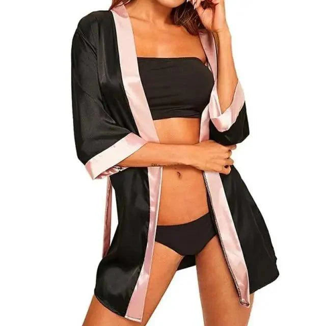 Lightweight Soft Women Comfortable Bathrobes Elegant Design Vintage Ladies Nightwear Ladies Sleepwear Stevvex