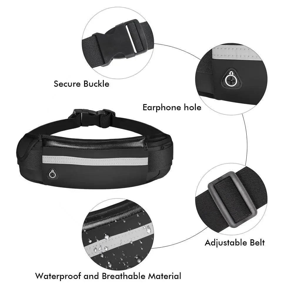 Lightweight Sports Running Waist Bag Unisex Belt Bag Waterproof Fanny Pack Bright Colors Fitness Workout Waist Bag Stevvex