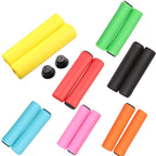 Lightweight Super Light Silicone Non-Slip Shock Absorption Road Handle Bike Parts Silica Gel Super Light Anti-Skid Shock Proof Handle Bar Locking Grips Cycling Grips Accessory Stevvex