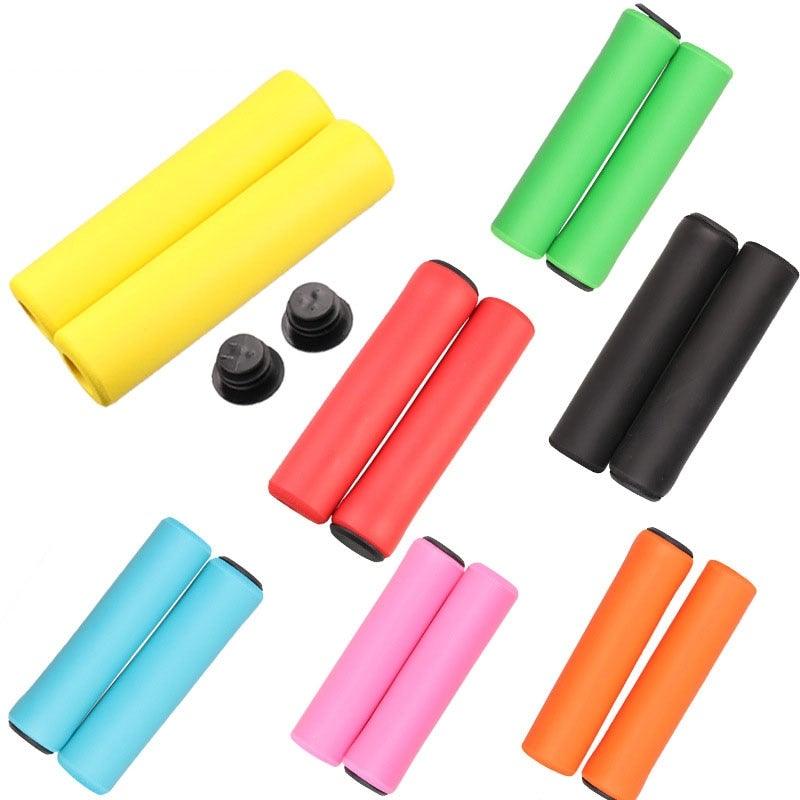 Lightweight Super Light Silicone Non-Slip Shock Absorption Road Handle Bike Parts Silica Gel Super Light Anti-Skid Shock Proof Handle Bar Locking Grips Cycling Grips Accessory Stevvex