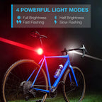 Lightweight USB Rechargeable Bike Light Set Super Bright Front Headlight And Rear LED Bicycle Light 4 Light Mode Options USB Rechargeable Bike Light Set LED Bicycle Front Headlight And Rear Taillight Lithium Battery 650mAh Stevvex