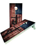 Lineman American Flag Cornhole Boards - SJB-DIAMOND ELITES