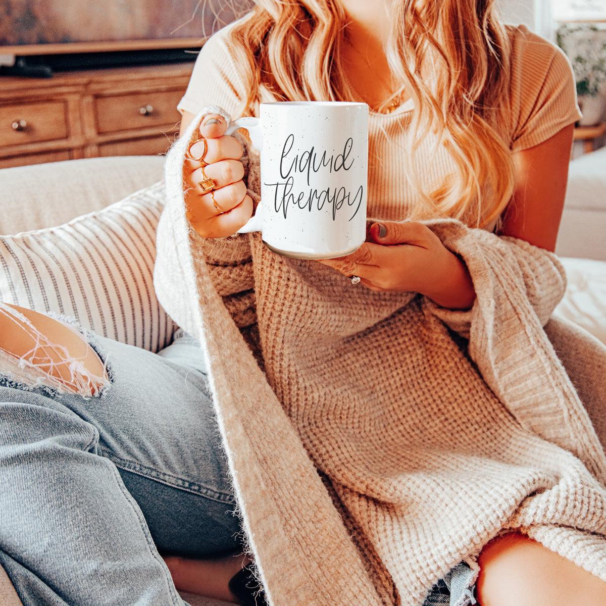 Liquid Therapy Ceramic Mug 16oz Relaxing Coffee Tea Cup Gift For Stress Relief
